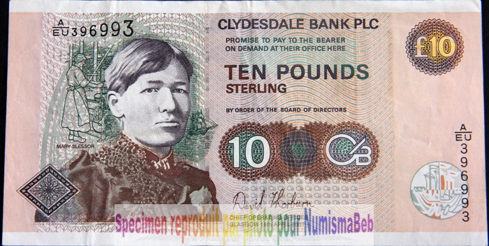 10 Livres sterling Ecosse clydesdale bank 2007
